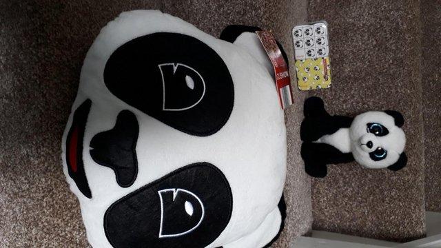 Image 2 of Panda soft toys and cushion like new