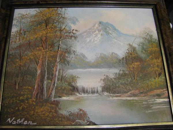 Image 2 of A PAIR OF GENUINE NATHAN LANDSCAPE PAINTINGS CANBAS OIL