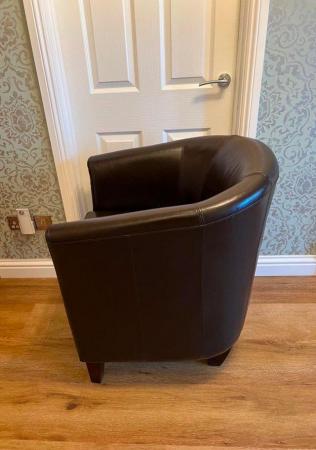 Image 2 of Genuine Brown Leather Tuscany Tub Chair