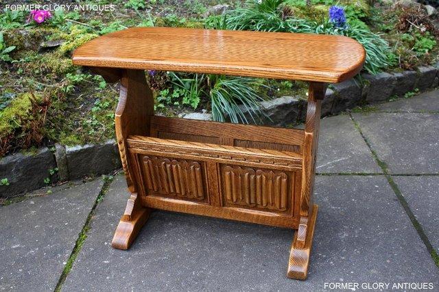 Image 85 of AN OLD CHARM VINTAGE OAK MAGAZINE RACK COFFEE LAMP TABLE