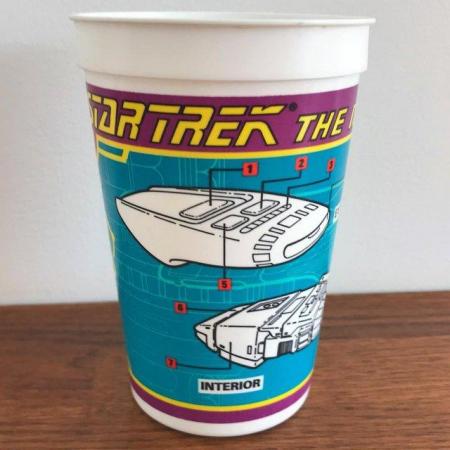 Image 2 of Vintage 1993/4 Pizza Hut promo Startrek cup & Stingray lid.
