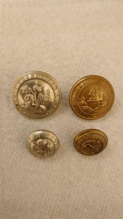 Image 1 of Railway buttons x4 Caley, Highland, Cambrian, LMS