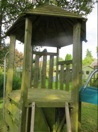 Image 2 of TP Wooden climbing frame , slide and swing set