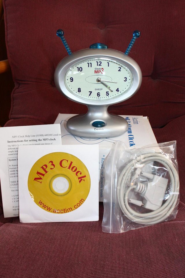 Preview of the first image of NEW Acctim mp3 alarm clock in box complete with instructions.