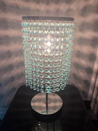 Image 1 of Crystal Drop Table Lamp - Duck Egg Blue