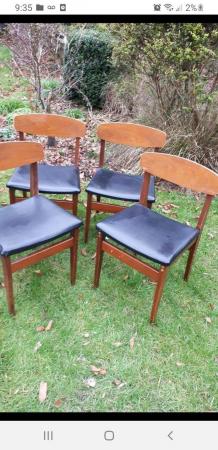 Image 1 of Retro Mid Century Danish dining Chairs x 4
