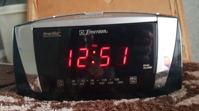 Image 1 of Emerson Smart Set Digital Alarm Clock. Chatham Collection on