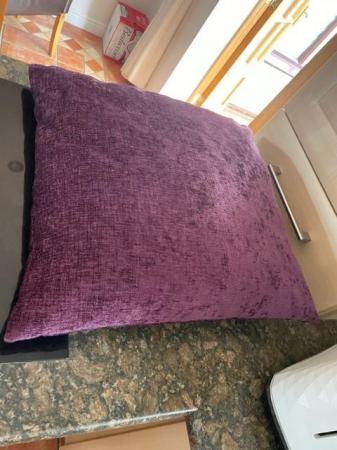 Image 1 of Cushions & covers in purple & pink as new.