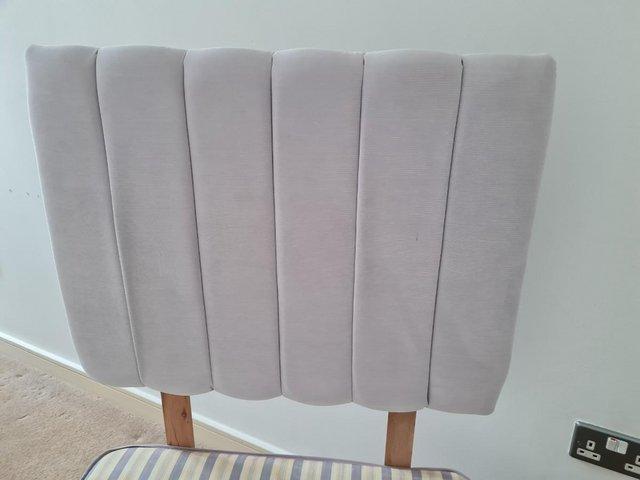 Preview of the first image of 10 Grey small single bed 2ft 6 sized upholstered head boards.