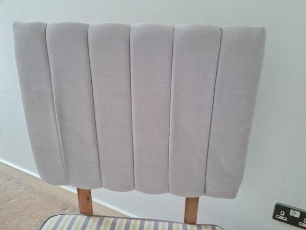 Image 1 of 10 Grey small single bed 2ft 6 sized upholstered head boards