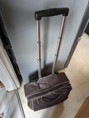 Image 3 of Leonard Hayden Leather Suitcase on 2 Wheels Travel Trolley