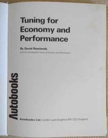 Image 2 of TUNING FOR PERFORMANCE & ECONOMY AUTOBOOKS MANUAL