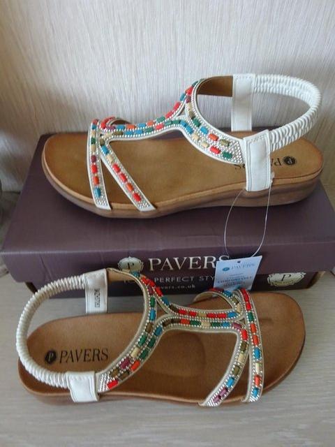 Preview of the first image of NEW IN BOX-PAVERS BEADED SANDALS.