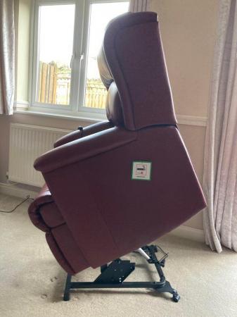Image 2 of HSL electric Riser-recliner chair, hardly used. Burgundy-red