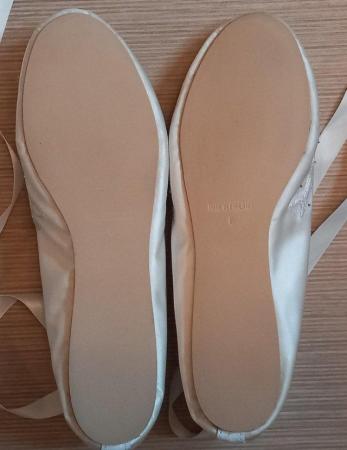 Image 3 of Bride / Bridesmaid / Prom Ballet Shoe with Ribbon Ankle Ties