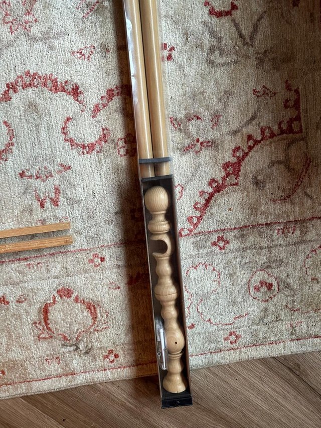 Preview of the first image of Brand New Wooden Curtain Pole Light Oak (2.4m).