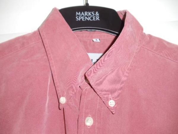 Image 1 of Henley's Men's Shirt Long Sleeve Salmon Pink Single Pocket S