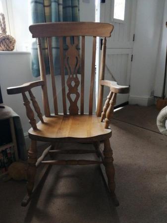 Image 2 of Antique pine rocking chair, good condition