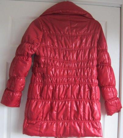 Image 3 of Deep Red quilted Coat with shine, size 12
