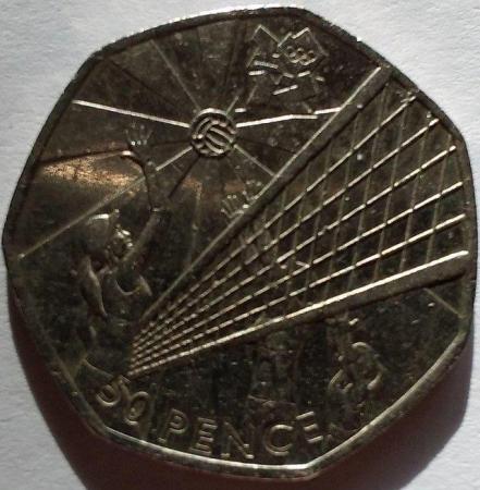Image 2 of London Olympics 50p Coin Volleyball