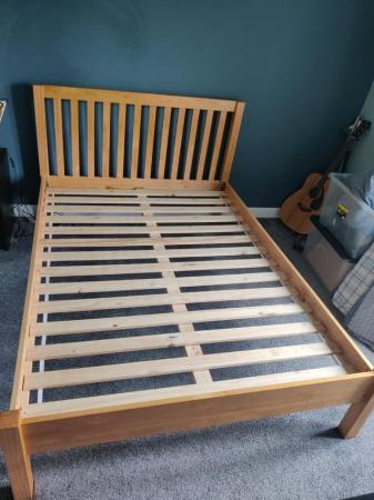 Image 2 of Wooden double bed frame, solid