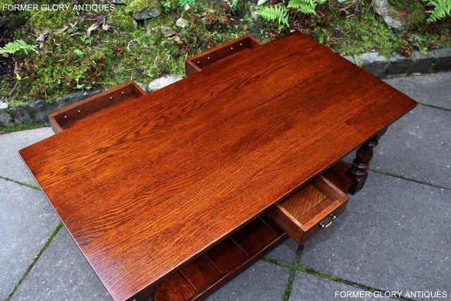Image 25 of TAYLOR & Co STRESSED OAK THREE DRAWER POTBOARD COFFEE TABLE