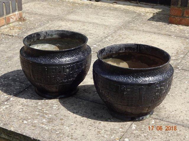Preview of the first image of Pair of Bronze Antique Planter/Jardiniere.