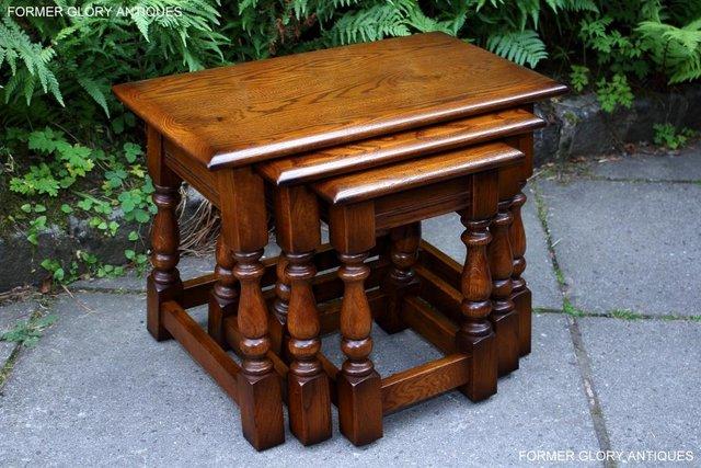 Image 44 of AN OLD CHARM LIGHT OAK NEST OF TABLES COFFEE TEA TABLE SET