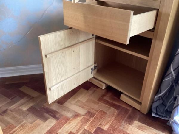 Image 3 of Oak Windsor display cabinet ,with drawer, cupboard,