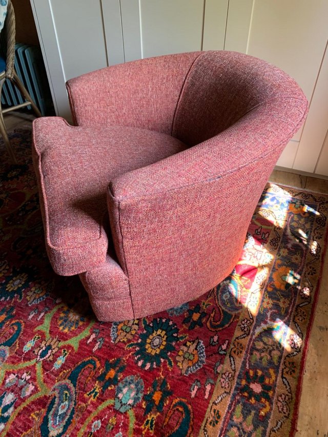 Preview of the first image of Bucket Armchair in Woven Fabric.