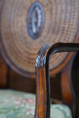 Image 13 of Victorian Edwardian Walnut Rattan Occasional Chair