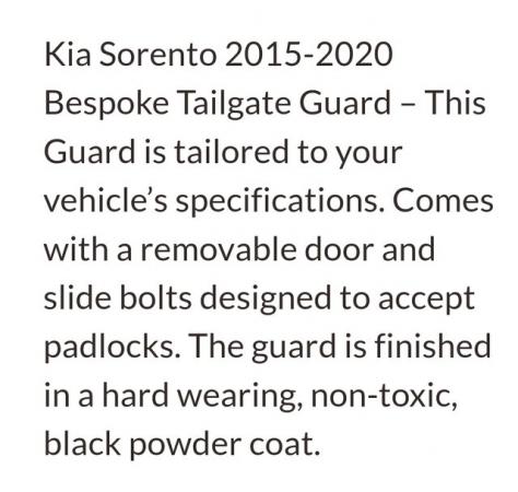 Image 5 of Barjo Tailgate Guard for Kia Sorento