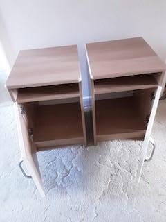 Preview of the first image of 2 x Cream and Cherry Bedside Cabinets.