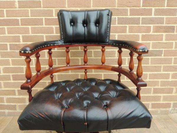 Image 7 of Vintage Chesterfield Captains Chair on Brass Castors (Delive