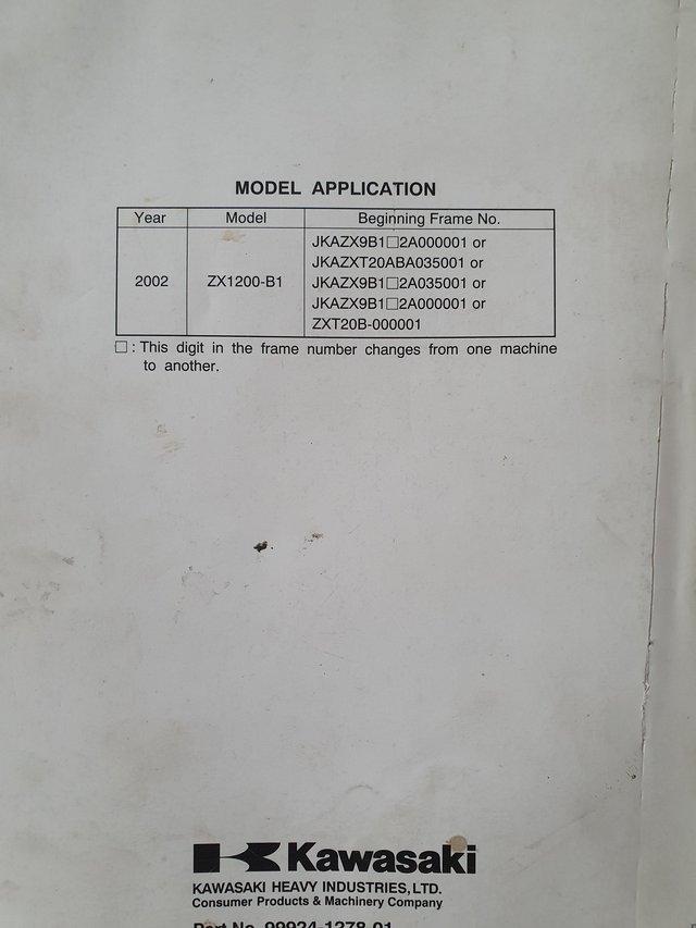 Preview of the first image of KAWASAKI NINJA ZX-12RSERVICE MANUAL.