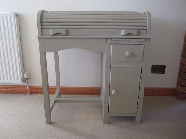 Preview of the first image of Roll Top Desk Shabby Chic Sage.