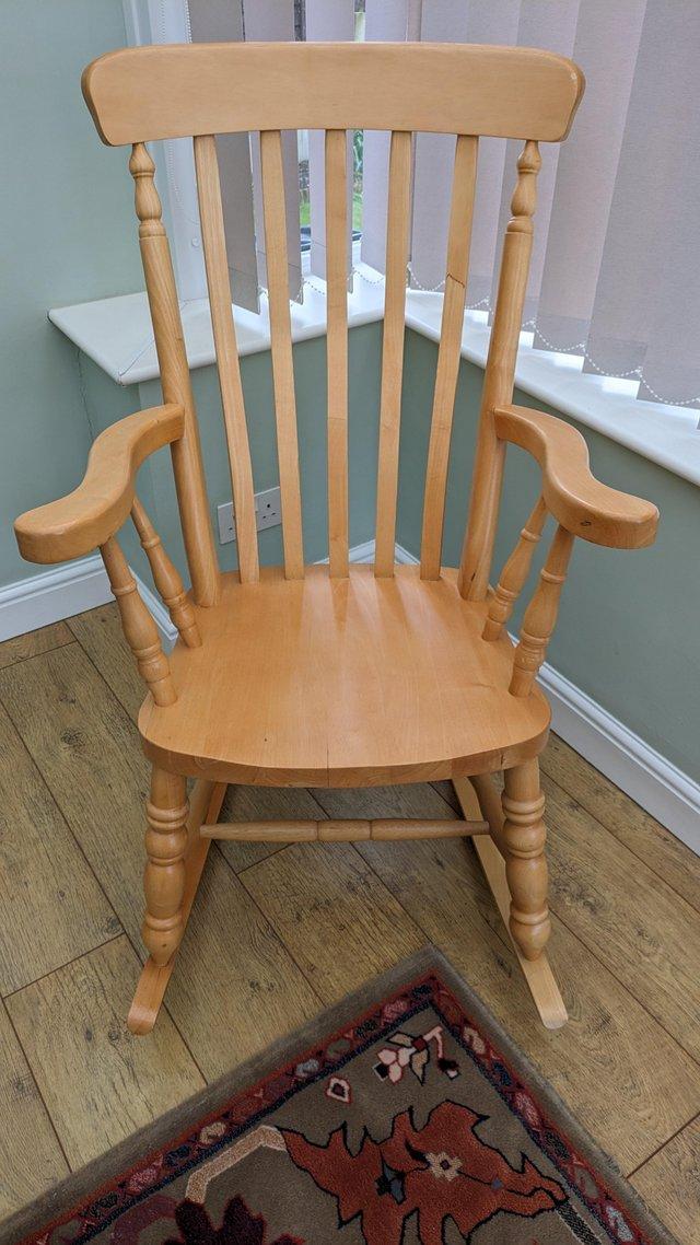 Preview of the first image of For sale Pinewood Rocking chair.