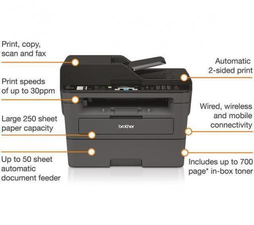 Image 2 of BROTHER MFCL2710DW All-in-One Wireless Laser Printer