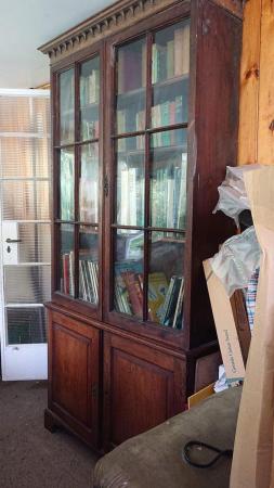 Image 2 of Antique Glass And Wood Bookcase / Shelves
