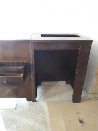 Image 1 of Fold-out Sewing Cupboard/table in solid wood