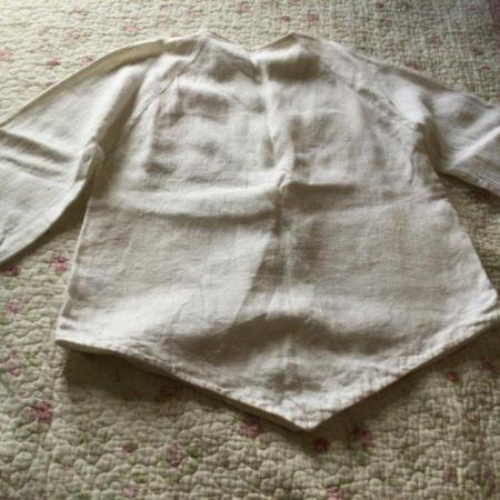 Image 4 of Vintage Size M FCUK Pure Linen White 1/2 Zip Angle Top