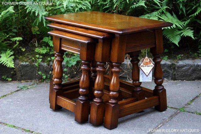 Image 55 of AN OLD CHARM LIGHT OAK NEST OF TABLES COFFEE TEA TABLE SET
