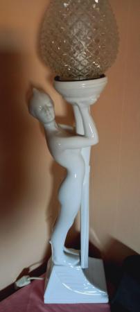 Image 1 of Porcelain Art Deco Table Lamp In Ex Condition