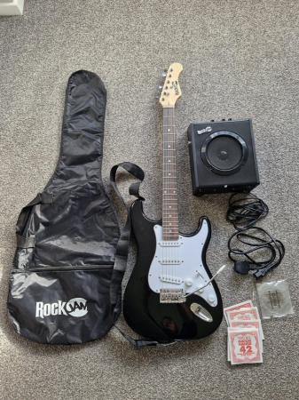 Image 2 of RockJam electric guitar and amp VGC with accessories