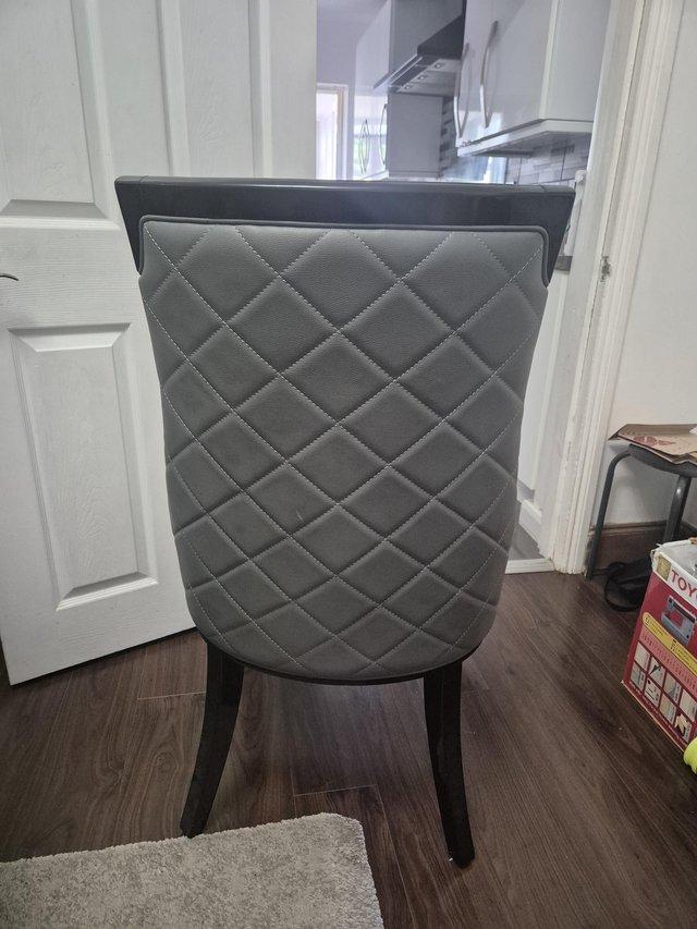 Grey faux leather 6 dinning chairs — photo 3 of 3