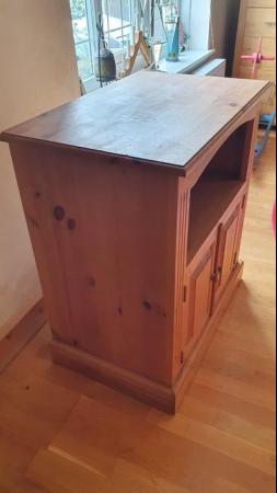 Image 3 of Solid pine tv unit with cupboard