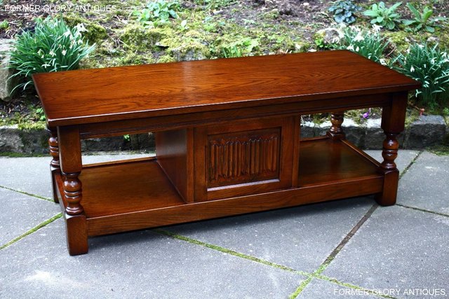 Image 73 of OLD CHARM LIGHT OAK LONG WINE COFFEE TABLE CABINET TV STAND