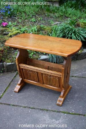 Image 78 of AN OLD CHARM VINTAGE OAK MAGAZINE RACK COFFEE LAMP TABLE