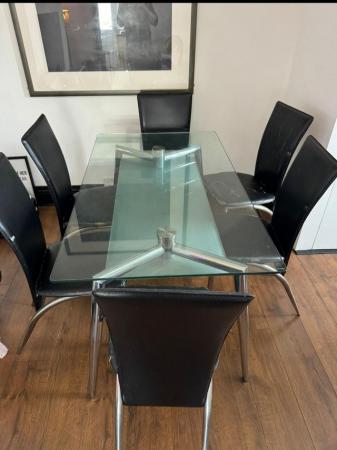Image 2 of Glass table and 6 FREE xchairs