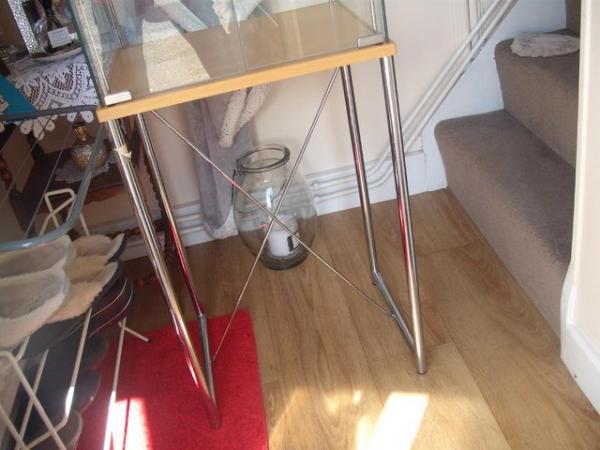 Image 2 of Modern Glass and Chrome Display Cabinet (good condition)